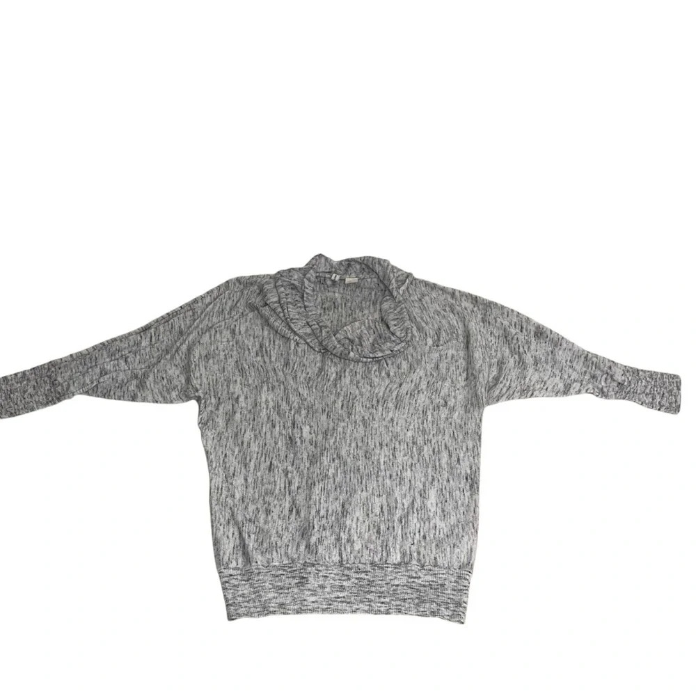 Anthropologie‎ Moth Cowl Neck 3/4 Sleeve Knit Top Heather Gray Size Medium